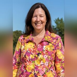 DRAPERS‎ & DAMONS Colorful Floral Jacket Preppy Patchwork Clueless (#1,331)(C)